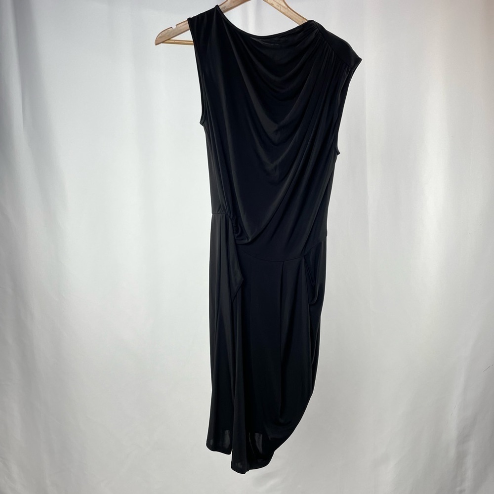 Costello Tagliapietra Asymmetric Draped‎ Mini Dress in Black Size 6